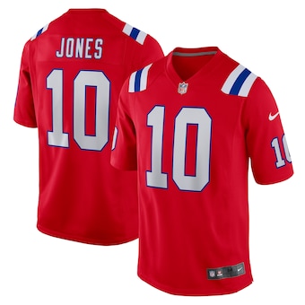 mens nike mac jones red new england patriots alternate game 